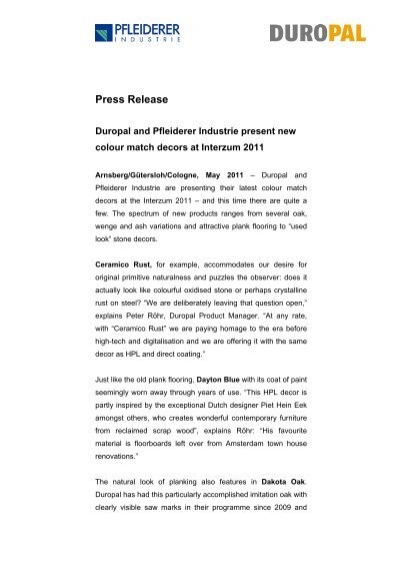 Press Release Duropal