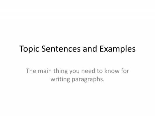 how to write a topic sentance