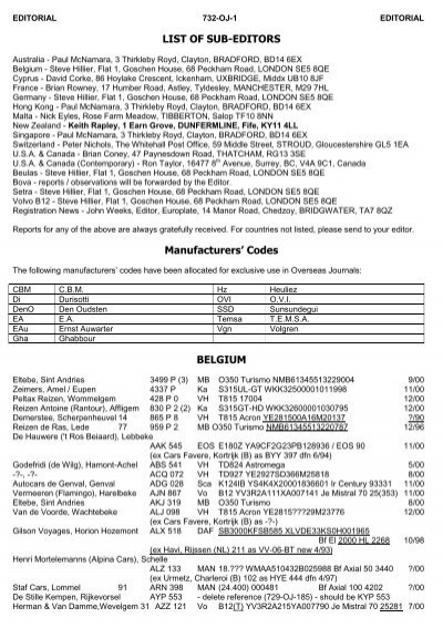 Manufacturers' Codes - The PSV Circle Website