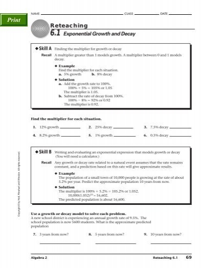 All Worksheets \u00bb Exponential Growth And Decay Worksheets  Printable Worksheets Guide for 