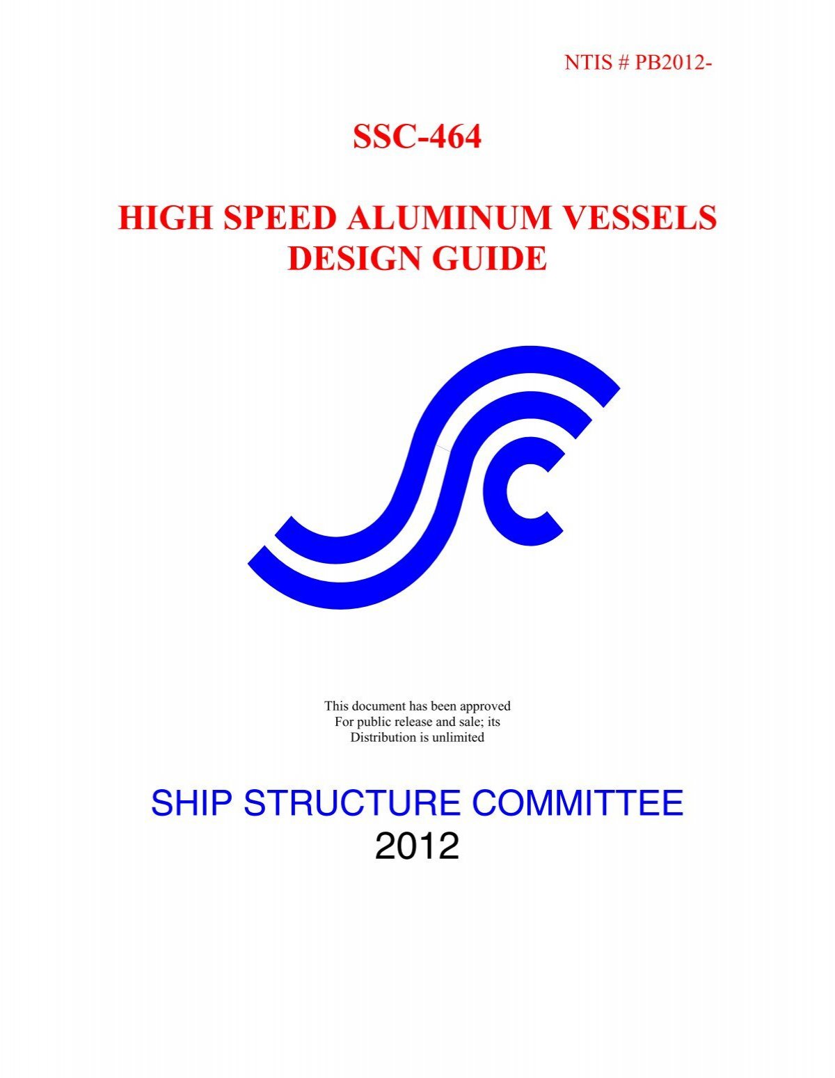 ssc-464 high speed aluminum vessels design guide ship structure