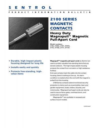 Interlogix 2107-A  Magnapull Heavy Duty  Magnetic Pull-Apart Cord 