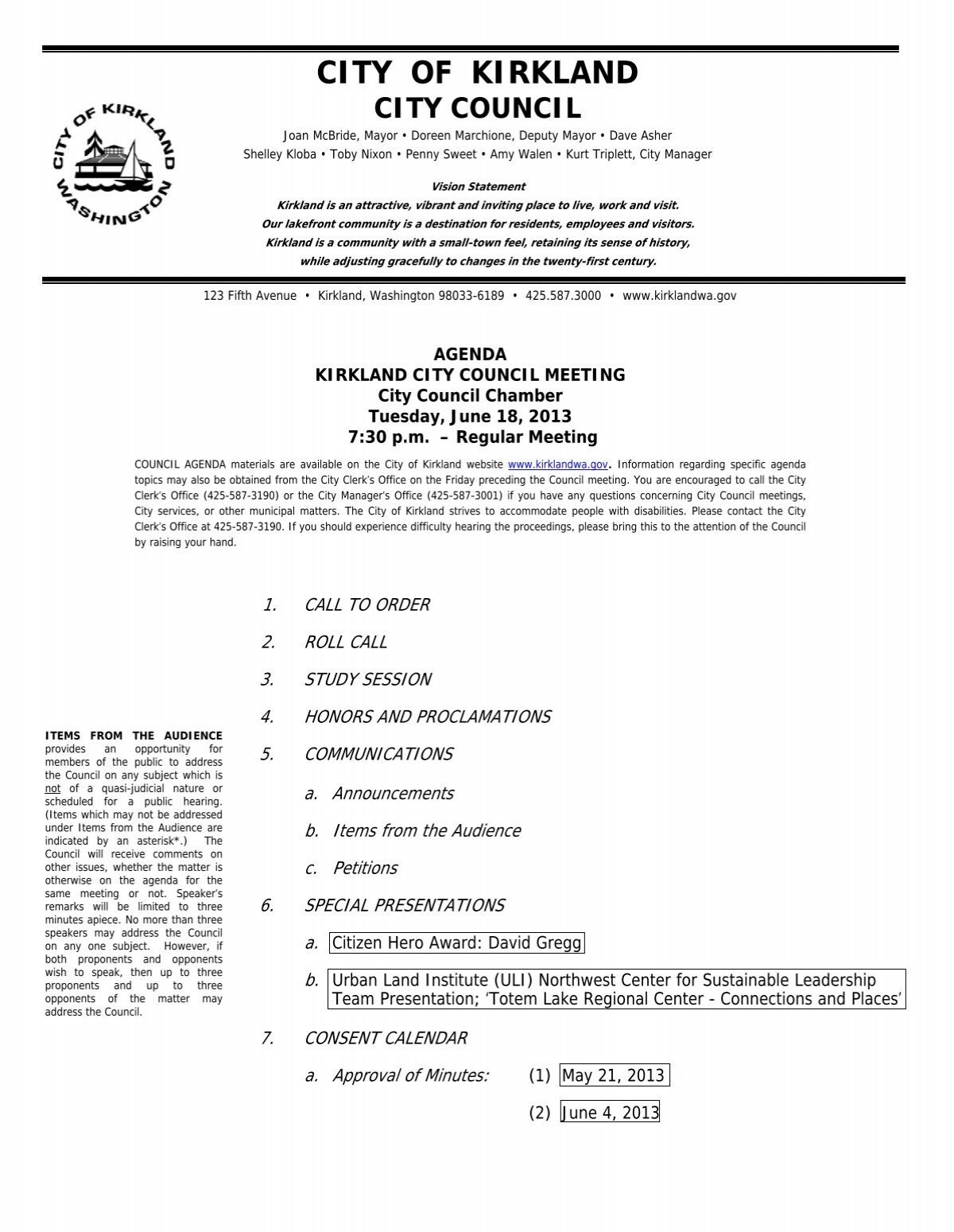To download the full council E-packet 8.34MB click  - City of