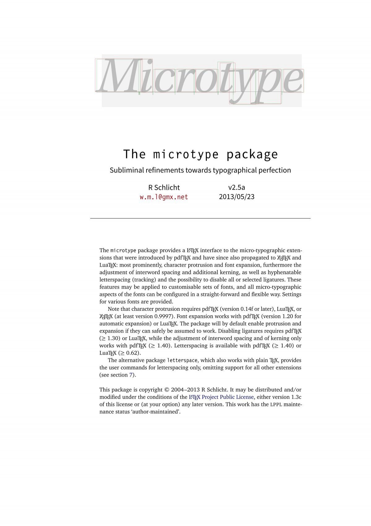 The Microtype Package