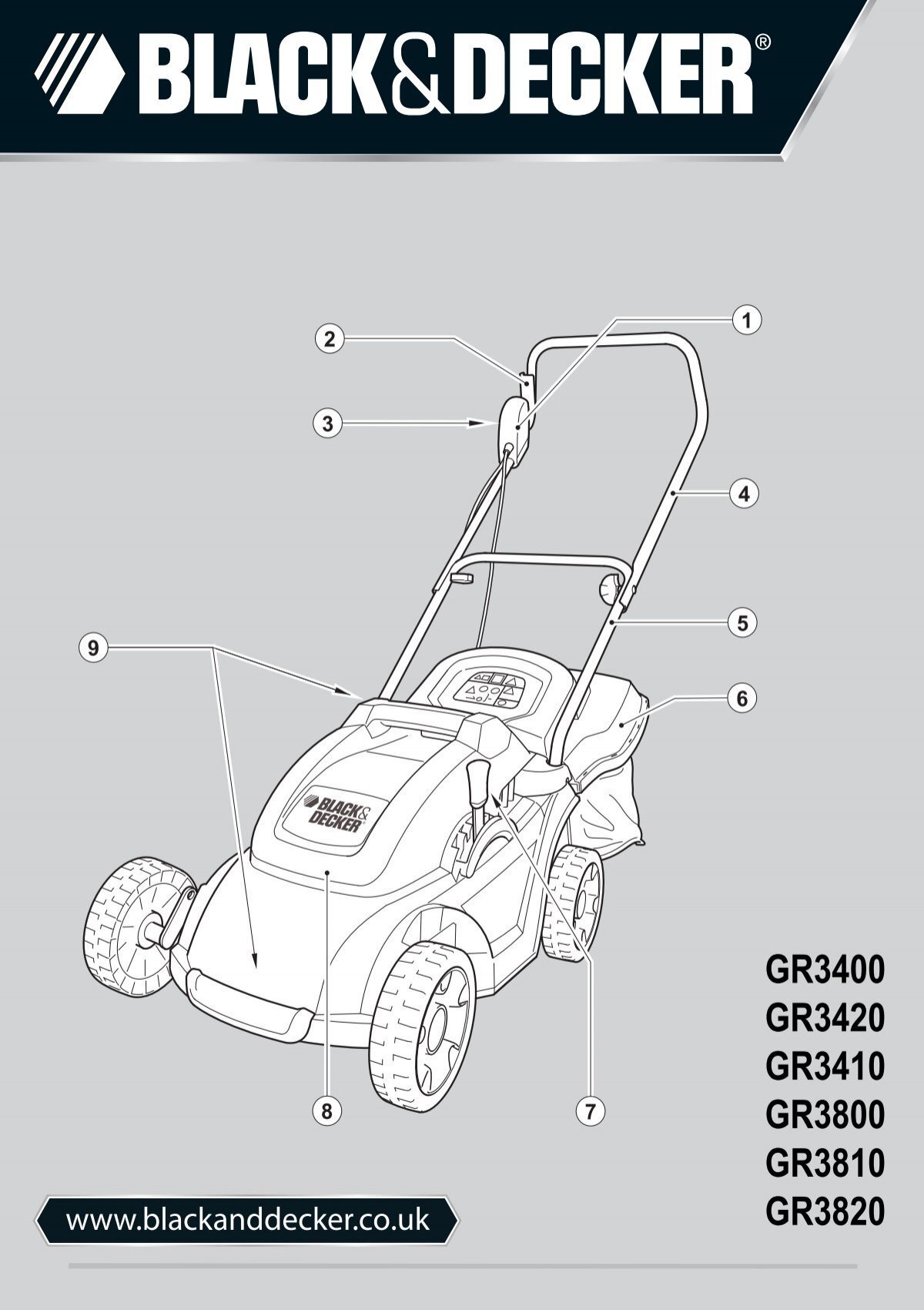 Official Black decker electric lawn mower parts
