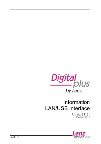 LENZ 23151 INTERFACE LAND/USB DIGITAL PLUS DO23151 NEW