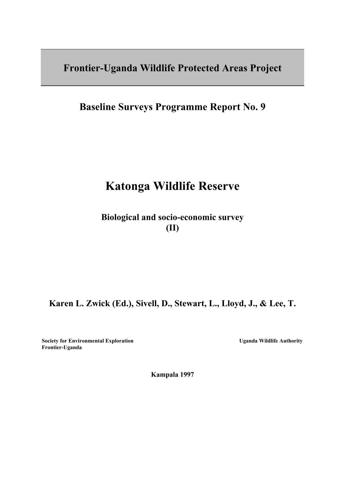 Katonga Wildlife Reserve Frontier Publications Co Uk