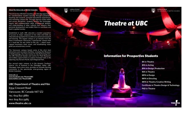 View Theatre at UBC's Program Brochure
