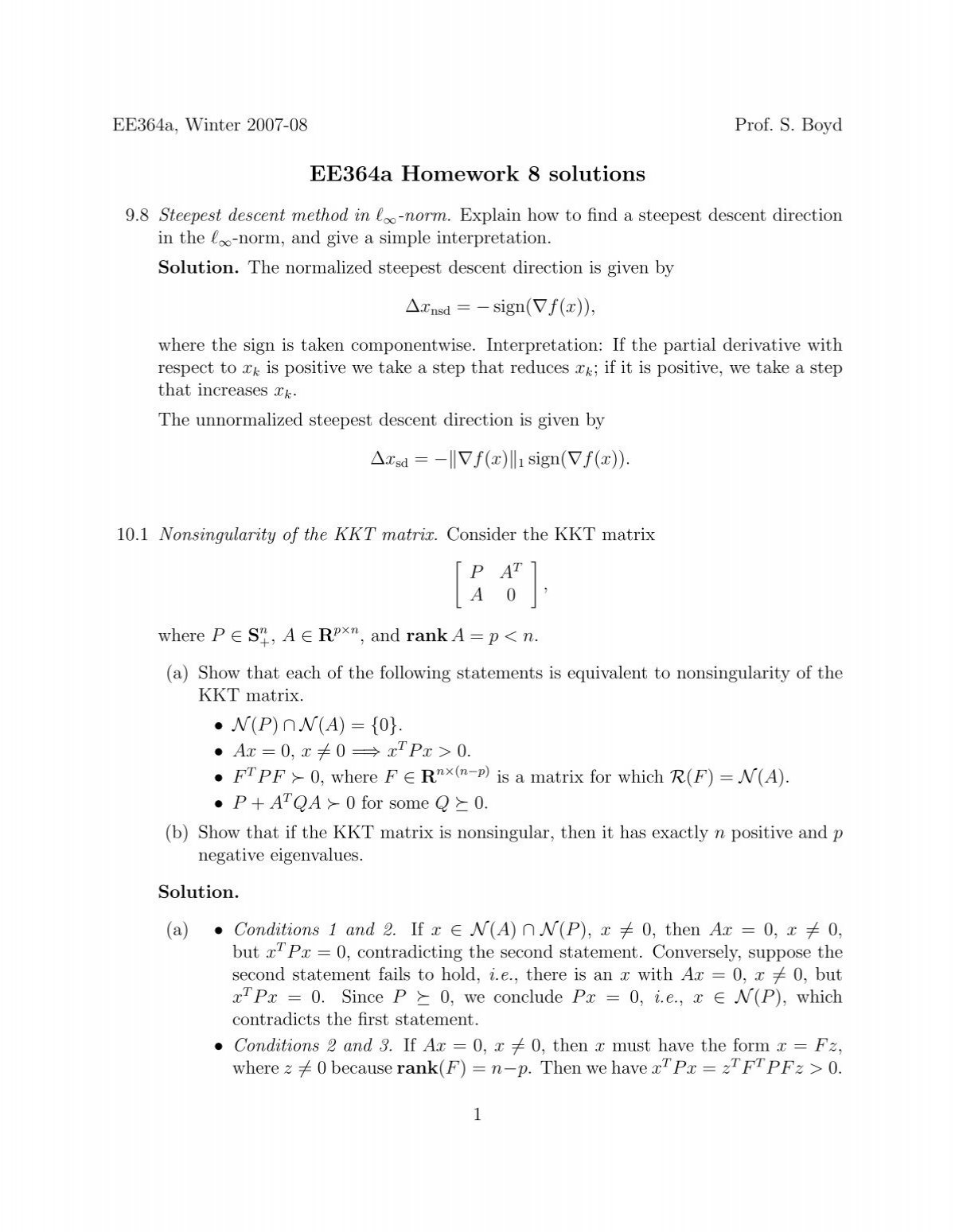 ee364a homework 5 solutions