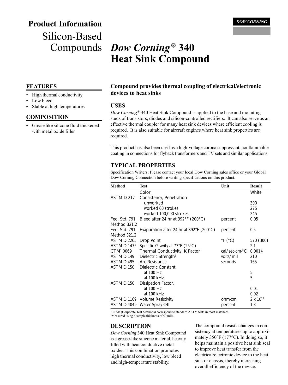 Dow Corninga 340 Heat Sink Compound Fmv