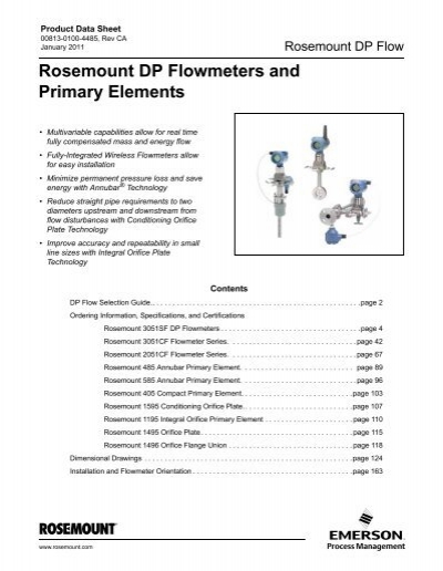 Rosemount DP Flowmeters and Primary Elements - BKW Instruments