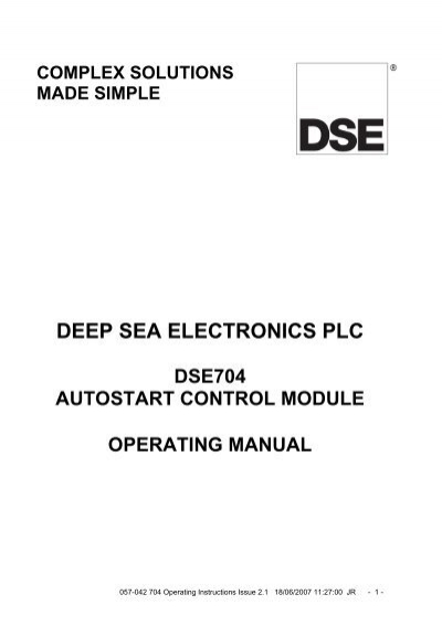 Deep Sea Controller,Manual Start DSE704 Module 