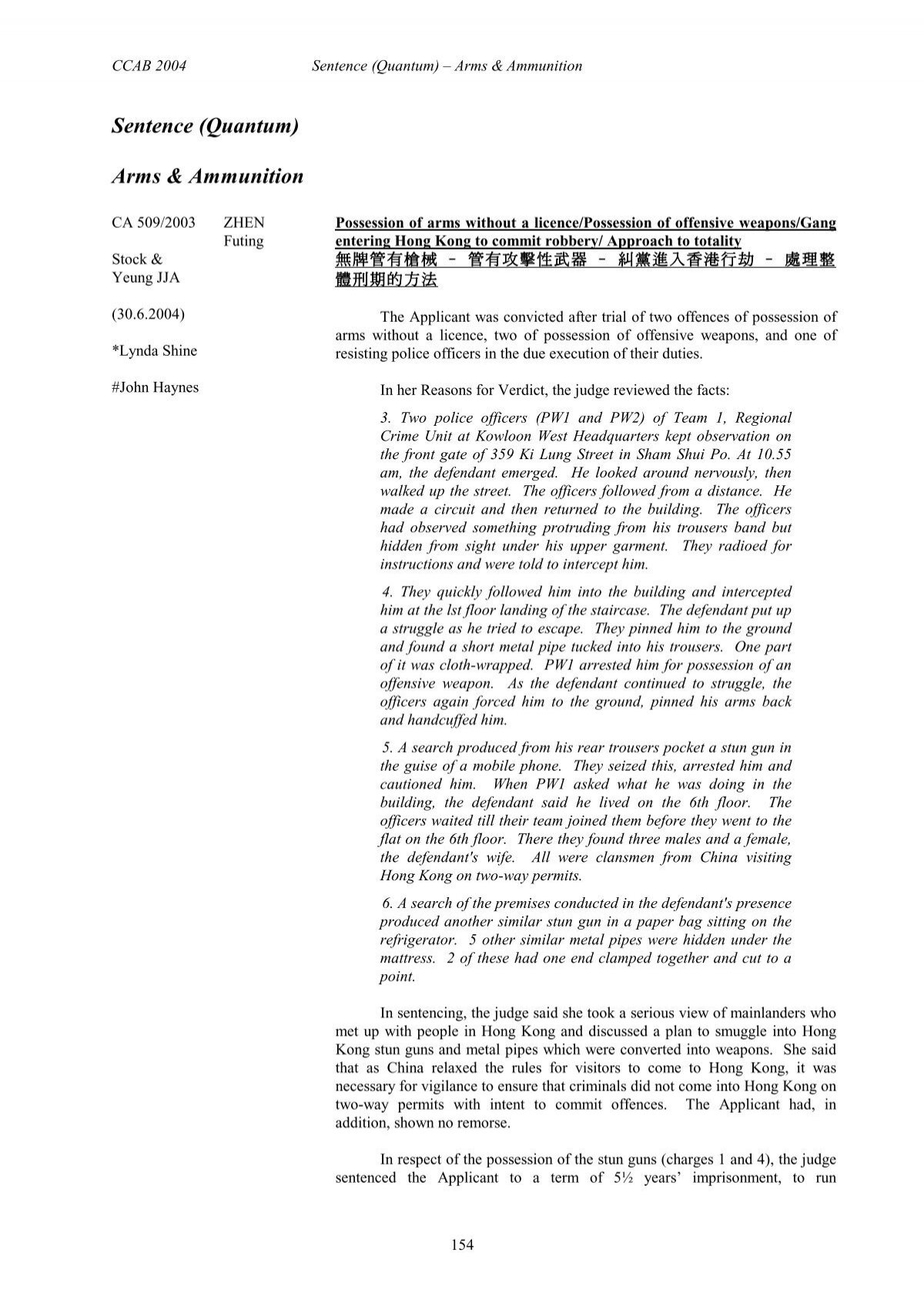 Classified Criminal Appeals Bulletin 2004 Part 2 - Department of