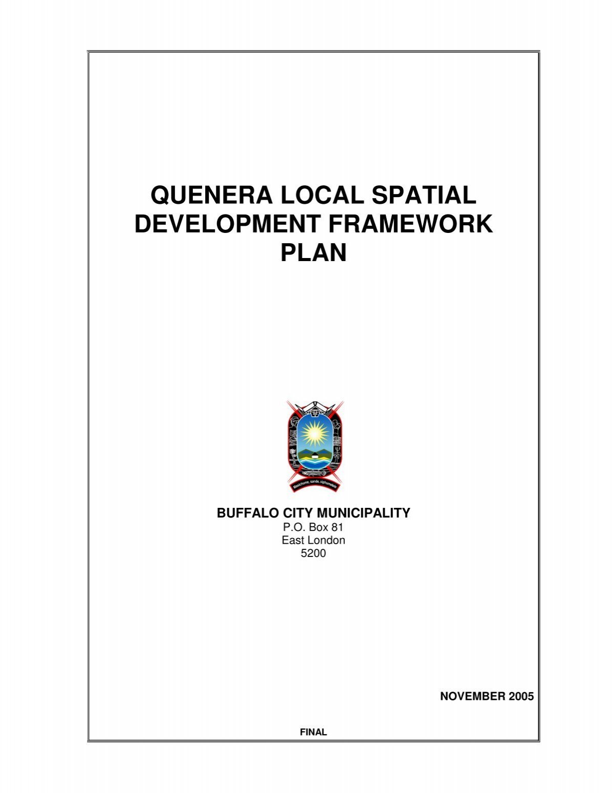 Quenera Local Development Framework Plan - Buffalo City