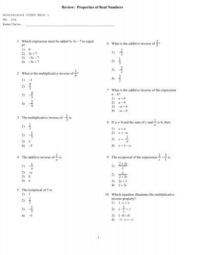 Real Numbers Worksheet With Answers Pdf Class 9