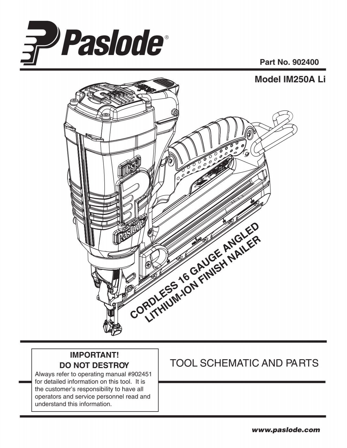 Maintenance | Paslode F350-S PowerMaster Plus 30 Framing Nailer User Manual  | Page 12 / 32