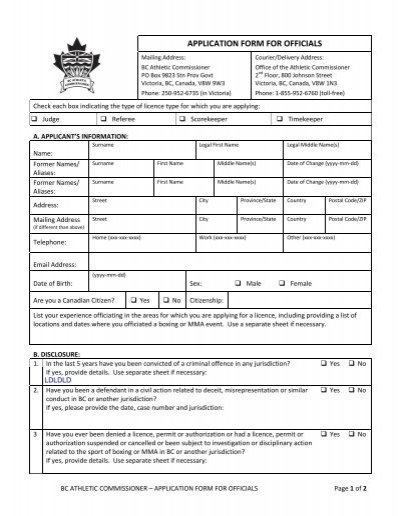 tourism licence application form