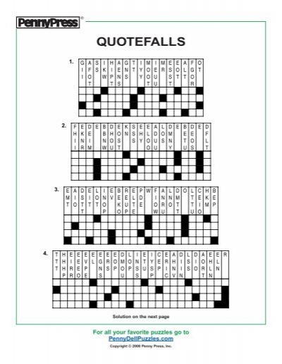 Free Quotefalls Puzzles Printable