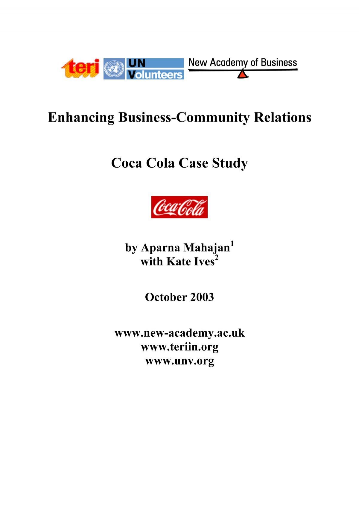 coca cola case study answers