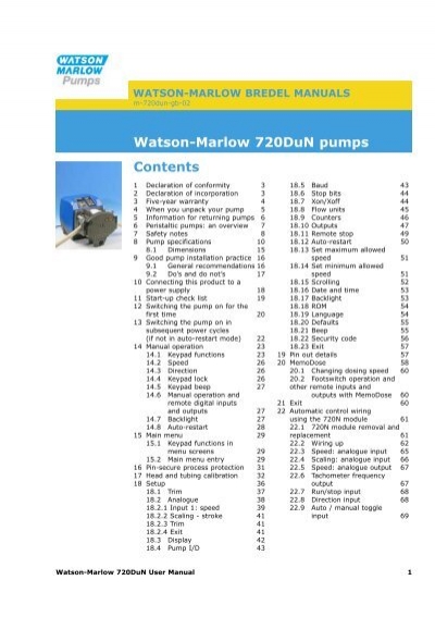 720s Watson Marlow peristaltic pump with 720N watertight module 