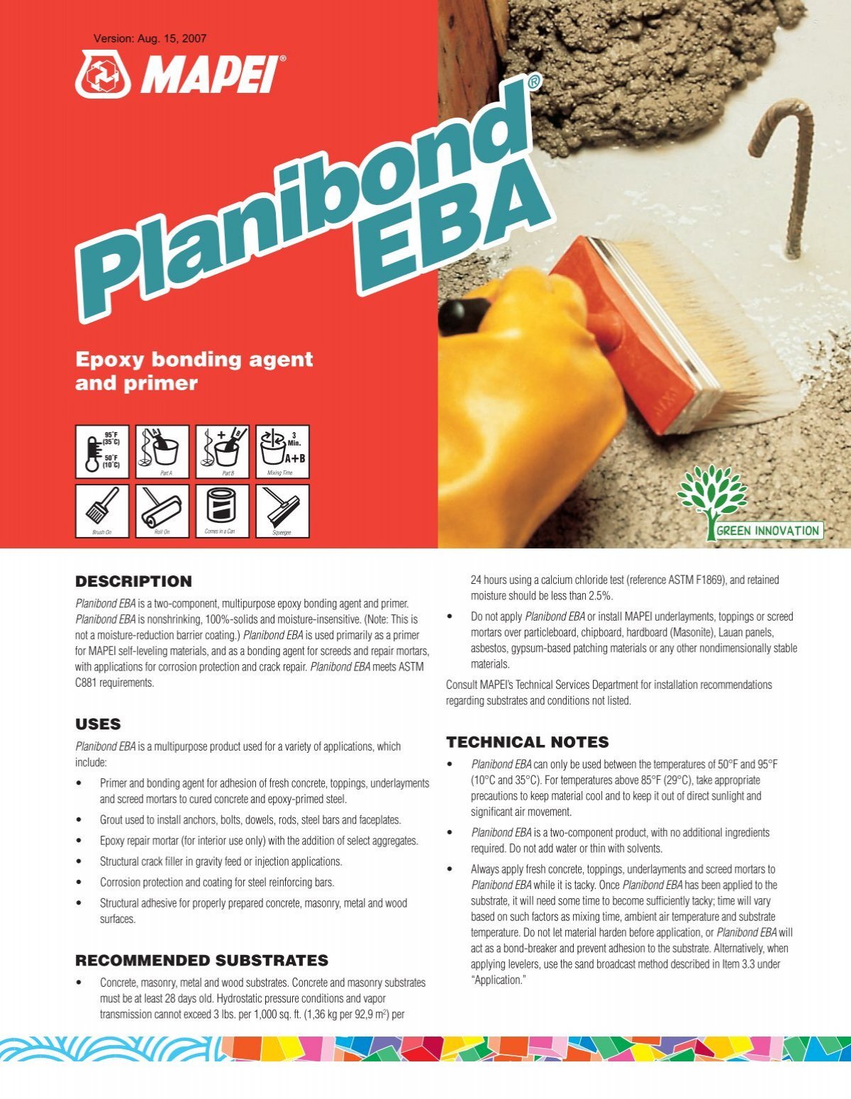 Planibond EBA, technical sheet