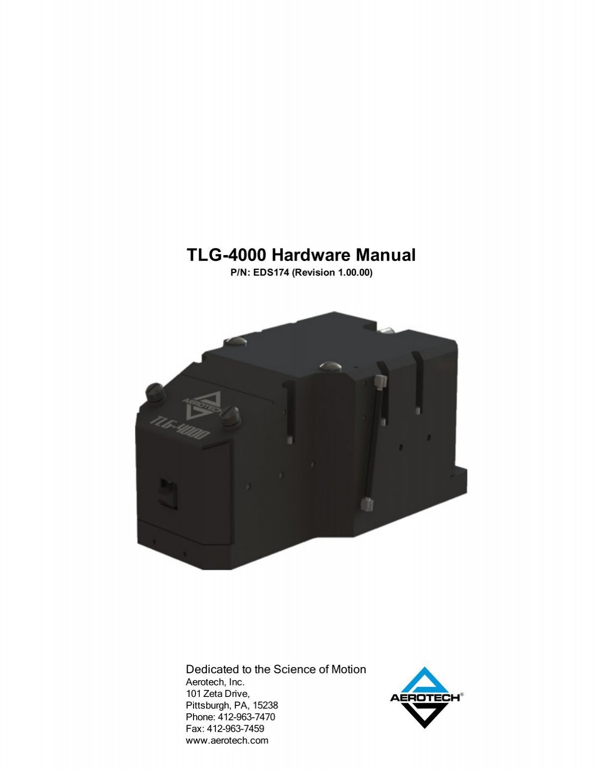 TLG-4000 Hardware Manual - Motion Control Clearance Items