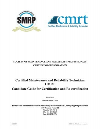 CMRT Study Guide - Society for Maintenance & Reliability
