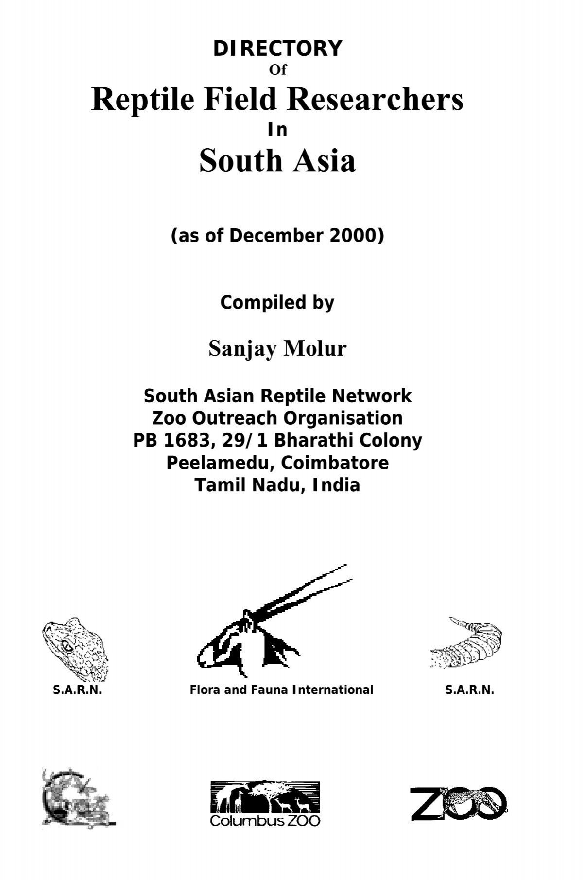Reptile Field Researchers South Asia - Zoo Outreach Organisation