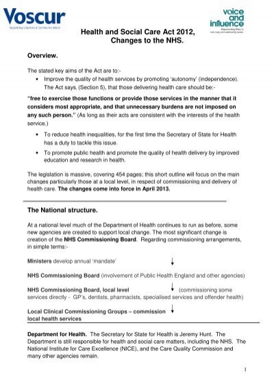 health and social care act 2012 essay