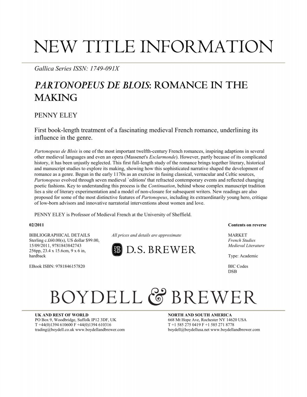 Book Details - Boydell and Brewer