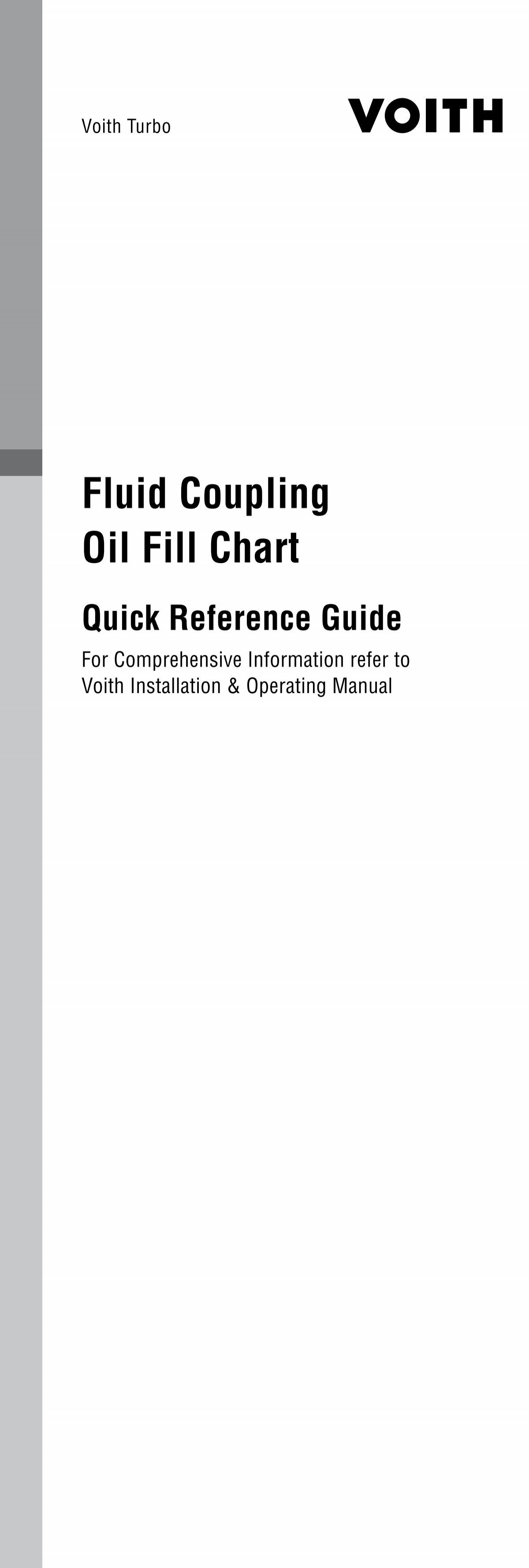 Voith Fluid Coupling Oil Fill Chart