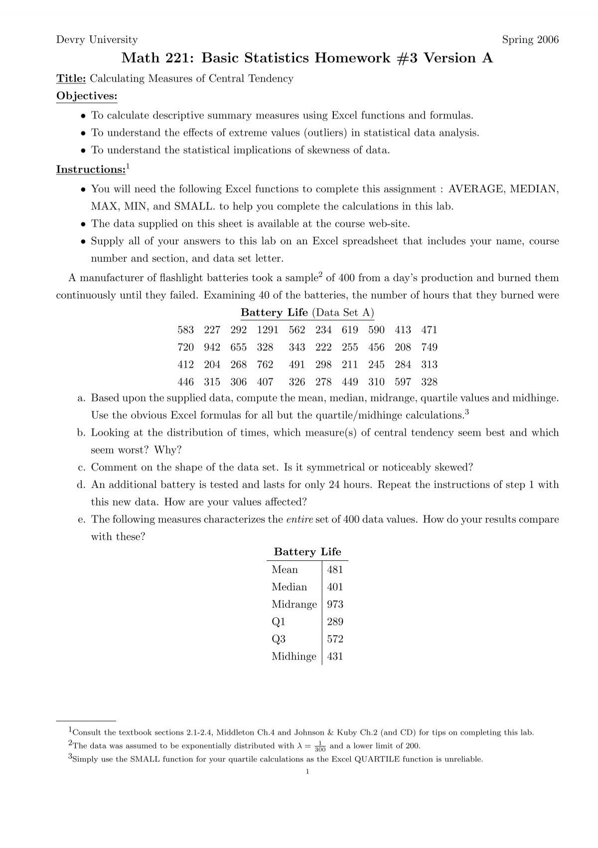 ap statistics 1.3 homework