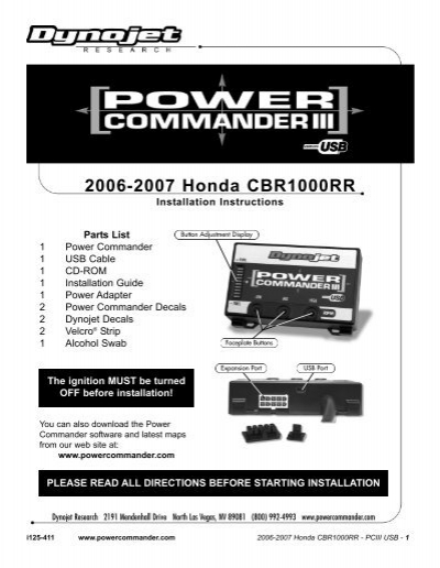 2006-2007 Honda CBR1000RR - Power Commander  Yumpu