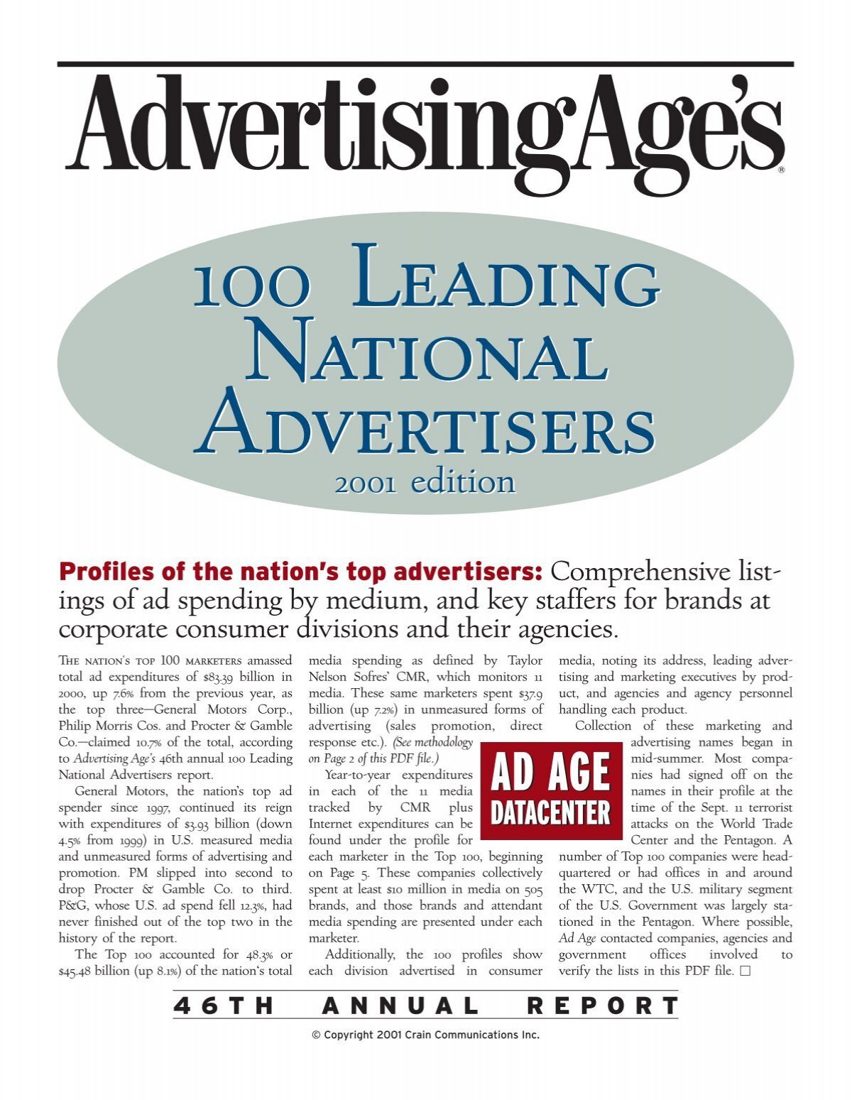 100 Leading National Advertisers 100 Leading  - Advertising Age