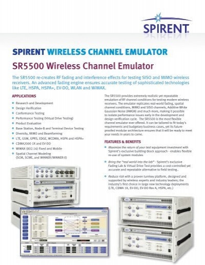1 Left Spirent SR5500 Wireless Channel Emulator SR5500M MIMO AWGN DEE RF 