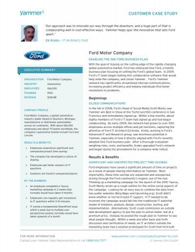 Ford motor company case study summary