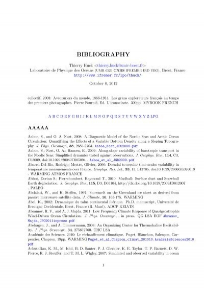 Thierry Huck Bibliography