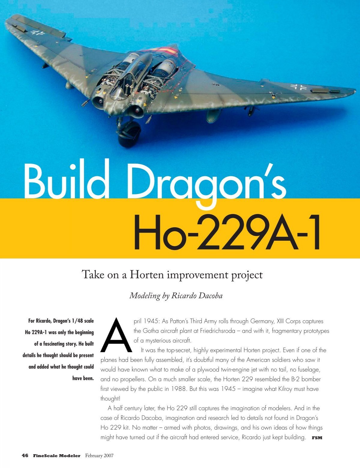 Take On A Horten Improvement Project Finescale Modeler