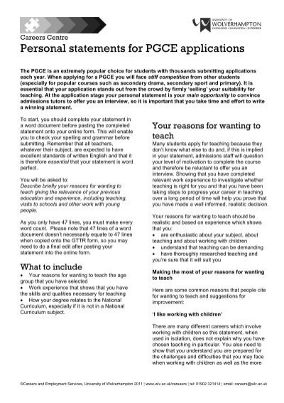 personal statement examples for pgce