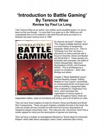Introduction To Battle Gaming Book Lone Warrior Blog
