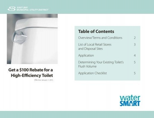 Get A 100 Rebate For A High Efficiency Toilet Table Of Contents