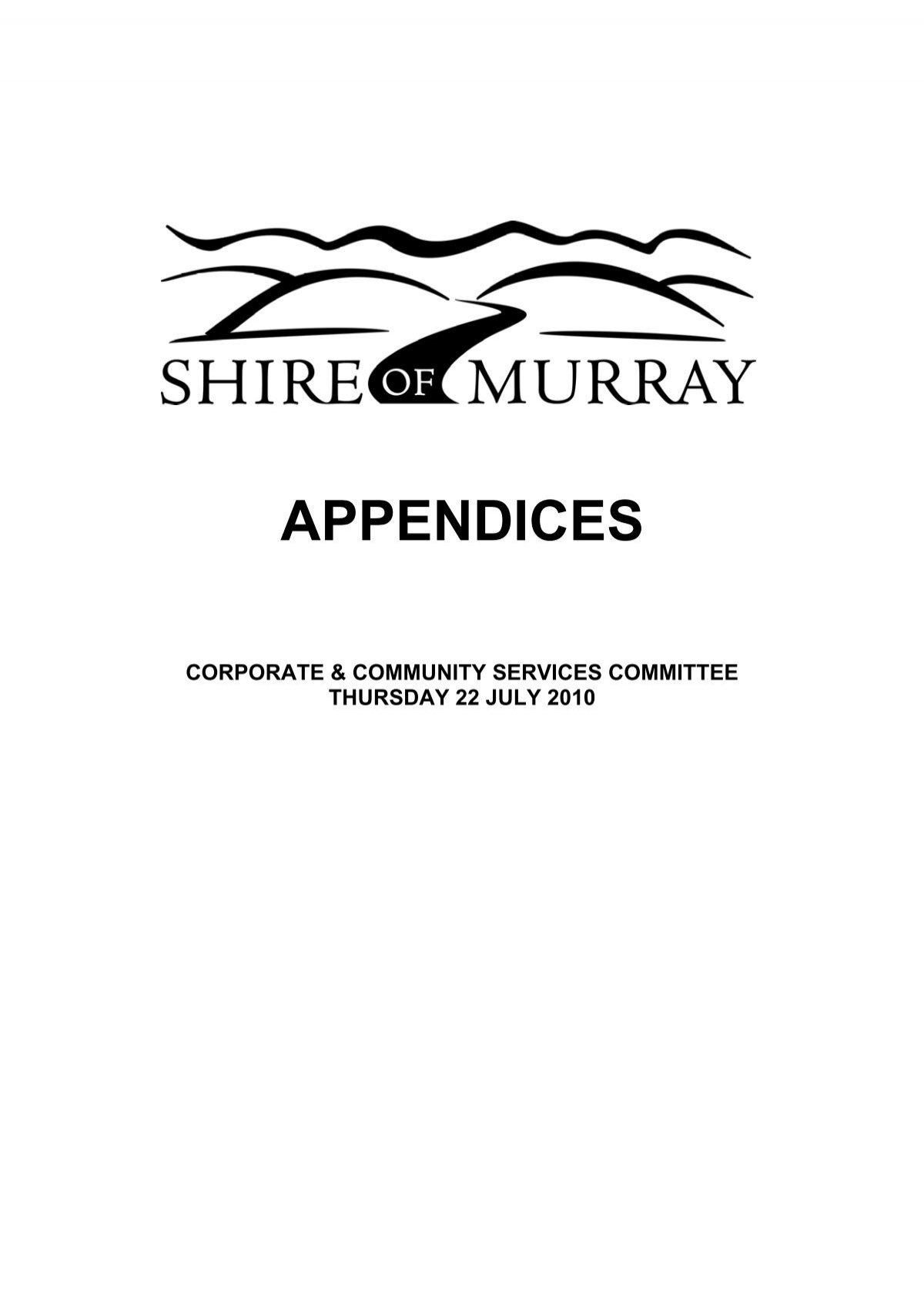APPENDICES - the Shire of Murray