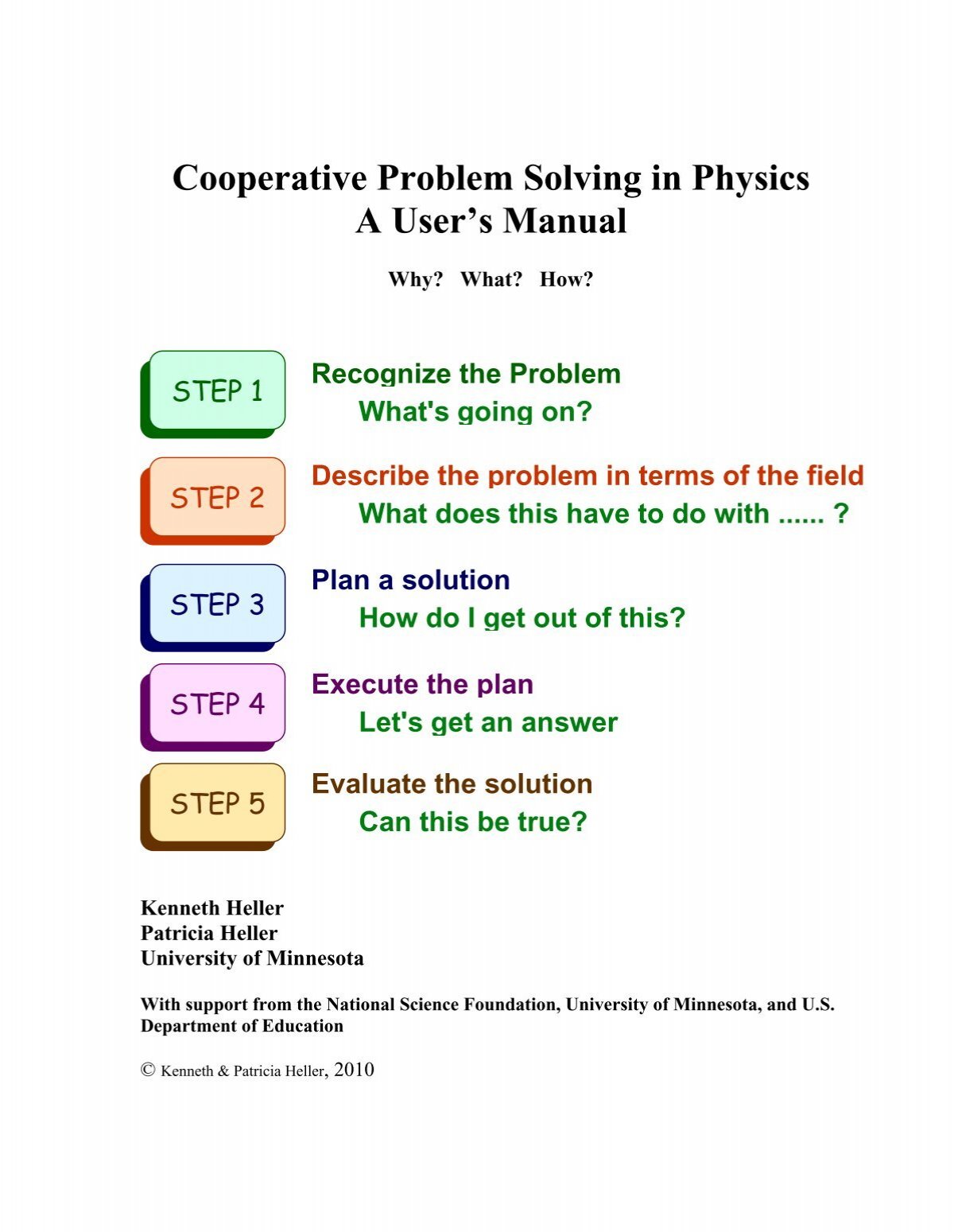 cooperative group problem solving in physics