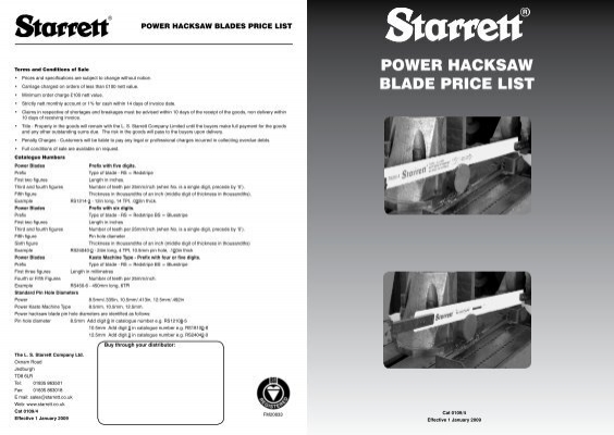 Starrett BS1214-5 Power Hacksaw Blade 