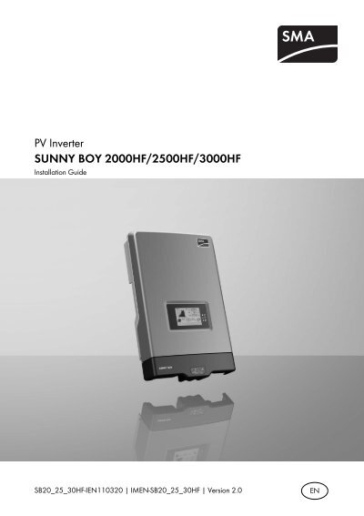 SUNNY BOY 2500/3000 - User Manual - Solargain