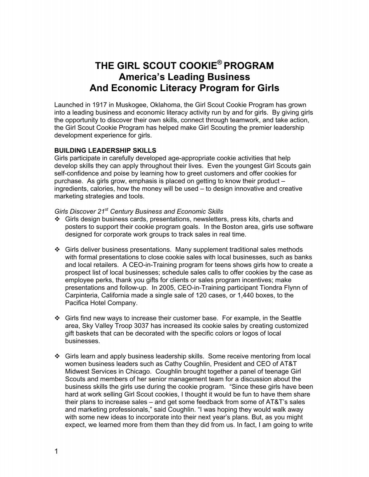 Girl Scout Cookie Sales Goal Chart