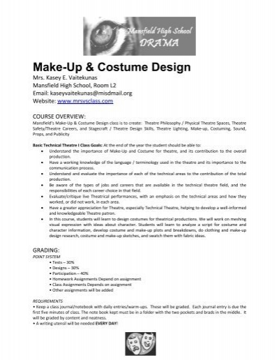 Make Up Amp Costume Design