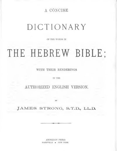 Strong's Greek and Hebrew Dictionaries (1890) - Historia y Verdad