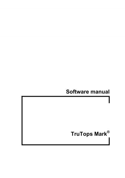 Software manual TruTops Mark - Master