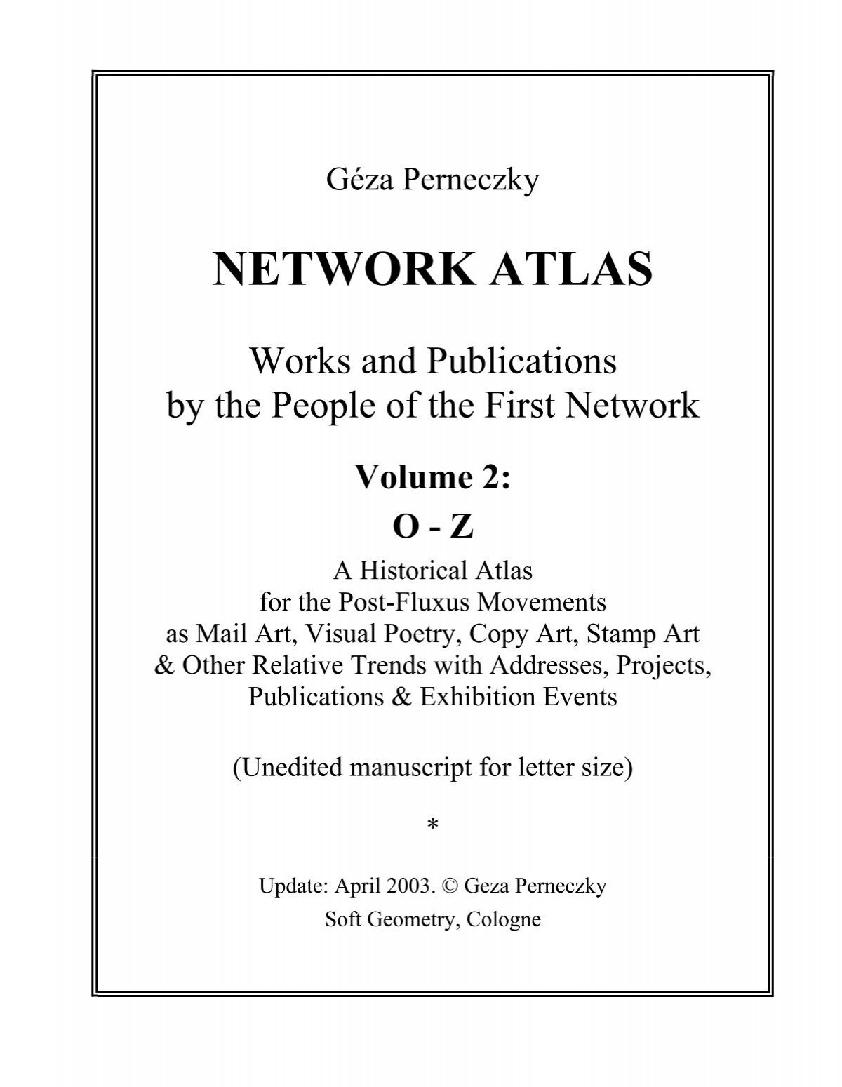 Chapter 2 Network Nodes and Nodes for Networking in: Fluxus as a Network of  Friends, Strangers, and Things